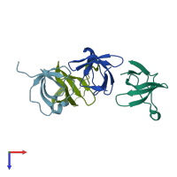 PDB entry 6b29 coloured by chain, top view.