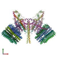 PDB entry 6b2z coloured by chain, front view.