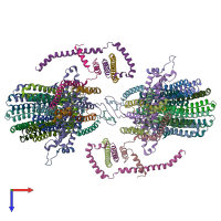 PDB entry 6b2z coloured by chain, top view.