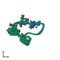 PDB entry 6b34 coloured by chain, ensemble of 9 models, front view.