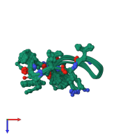 PDB entry 6b34 coloured by chain, ensemble of 9 models, top view.