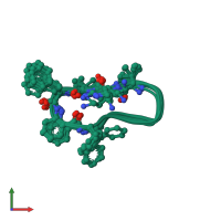 PDB entry 6b35 coloured by chain, ensemble of 8 models, front view.