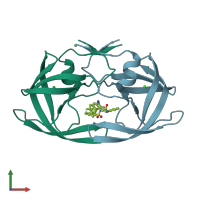 PDB entry 6b3c coloured by chain, front view.