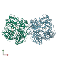 PDB entry 6b3q coloured by chain, front view.