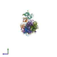 PDB entry 6b3s coloured by chain, side view.