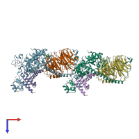 PDB entry 6b3w coloured by chain, top view.