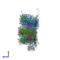 PDB entry 6b43 coloured by chain, side view.