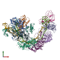 PDB entry 6b44 coloured by chain, front view.