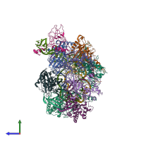 PDB entry 6b44 coloured by chain, side view.