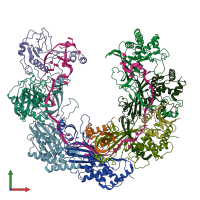 PDB entry 6b46 coloured by chain, front view.