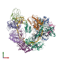 PDB entry 6b48 coloured by chain, front view.