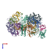 PDB entry 6b48 coloured by chain, top view.