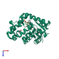 PDB entry 6b51 coloured by chain, top view.