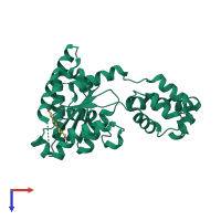 PDB entry 6b5c coloured by chain, top view.
