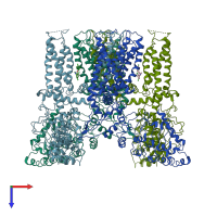 PDB entry 6b5v coloured by chain, top view.