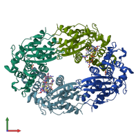PDB entry 6b5y coloured by chain, front view.