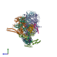 PDB entry 6b6h coloured by chain, side view.