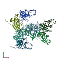 PDB entry 6b6i coloured by chain, front view.