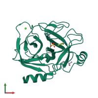 PDB entry 6b6n coloured by chain, front view.