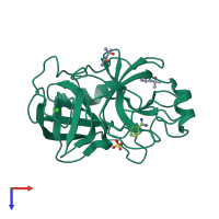 PDB entry 6b6n coloured by chain, top view.