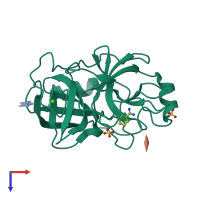 PDB entry 6b6p coloured by chain, top view.