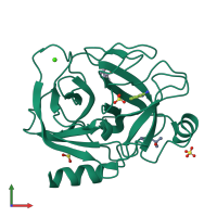 PDB entry 6b6r coloured by chain, front view.