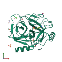 PDB entry 6b6s coloured by chain, front view.