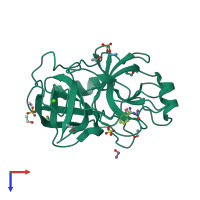 PDB entry 6b6s coloured by chain, top view.