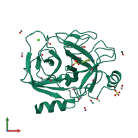 PDB entry 6b6t coloured by chain, front view.