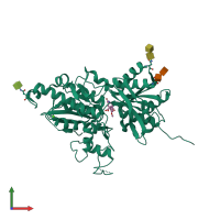 PDB entry 6b7h coloured by chain, front view.