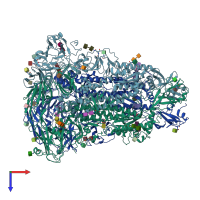 PDB entry 6b7n coloured by chain, top view.