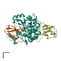 PDB entry 6b7o coloured by chain, top view.