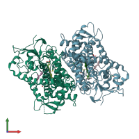 PDB entry 6b82 coloured by chain, front view.