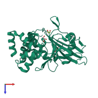 PDB entry 6b8x coloured by chain, top view.