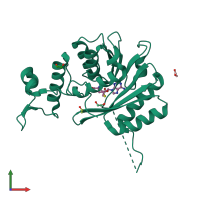 PDB entry 6b92 coloured by chain, front view.