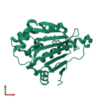 PDB entry 6b99 coloured by chain, front view.