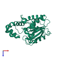 PDB entry 6ba8 coloured by chain, top view.