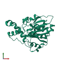 PDB entry 6ba9 coloured by chain, front view.