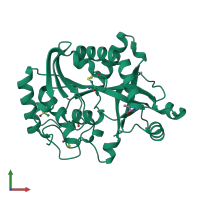 PDB entry 6bb7 coloured by chain, front view.
