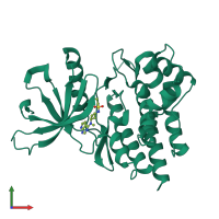 PDB entry 6bbv coloured by chain, front view.