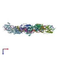 PDB entry 6bch coloured by chain, top view.