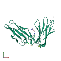 PDB entry 6bcs coloured by chain, front view.