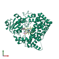 PDB entry 6bcz coloured by chain, front view.