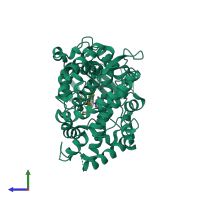 PDB 6bcz coloured by chain and viewed from the side.
