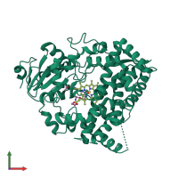 PDB entry 6bd5 coloured by chain, front view.