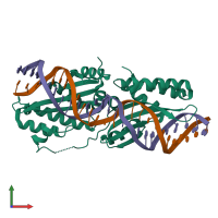 PDB entry 6bdb coloured by chain, front view.