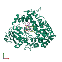 PDB entry 6bdh coloured by chain, front view.