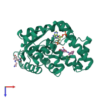 PDB entry 6bds coloured by chain, top view.