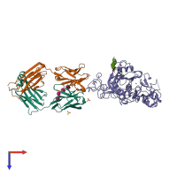 PDB entry 6bdz coloured by chain, top view.