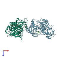 PDB entry 6bfe coloured by chain, top view.